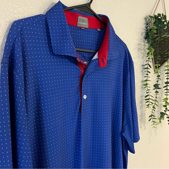Men’s Fennec Red White Blue Golf Performance Polo Shirt USA Insignia Size Large - Picture 2 of 10